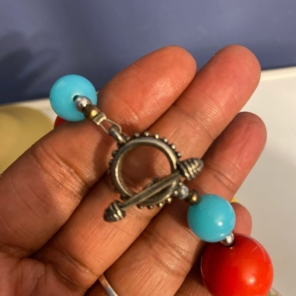 Colorful bubble gum Bohemian Multicolor chunky necklace - Picture 2 of 4